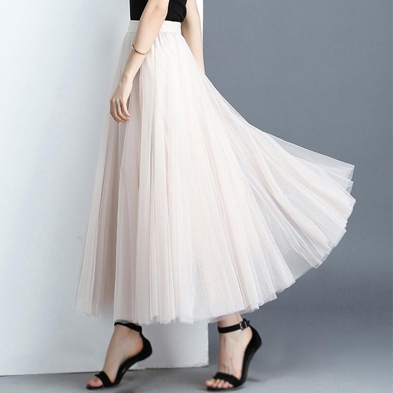 ダンス 衣装 スカート ロング丈 Aライン ハイウエスト フレア 大きめシルエット 細見え 無地 透け感 軽やか フェミニン 街歩き