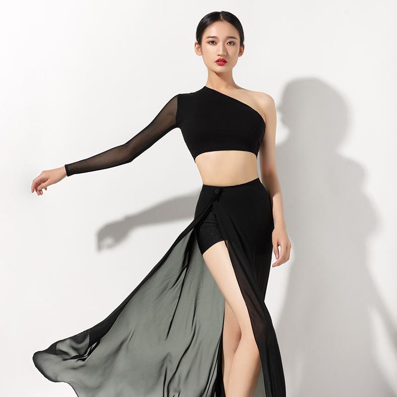 ダンス 衣装 カート レディース おしゃれ ロングスカート 中国風 スリット 大判 ステージ パフォーマン..