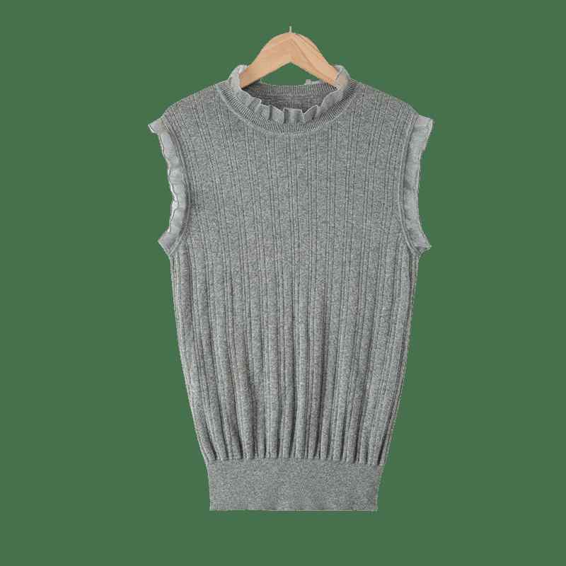ニットベスト レディース おしゃれ 大人 きれいめ 無地 秋 リブ シンプル トップス