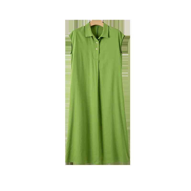 スタイル: ナチュラル デザイン: ボタン.切り替え.ポケット付き ウエストタイプ: ハイウエスト 柔らかさ: 柔らかい 袖型: 半袖 素材: 再生セルロース繊維.リネン.綿 スカート型: ストレート スタイル種類: シャツワンピース 袖丈: 半袖 スカート丈: ミディアム丈 襟型: 襟付き シルエット: Hライン 柄: 無地 着脱方法: プルオーバー サイズ展開: S.M.L.XL カラー: グリーン