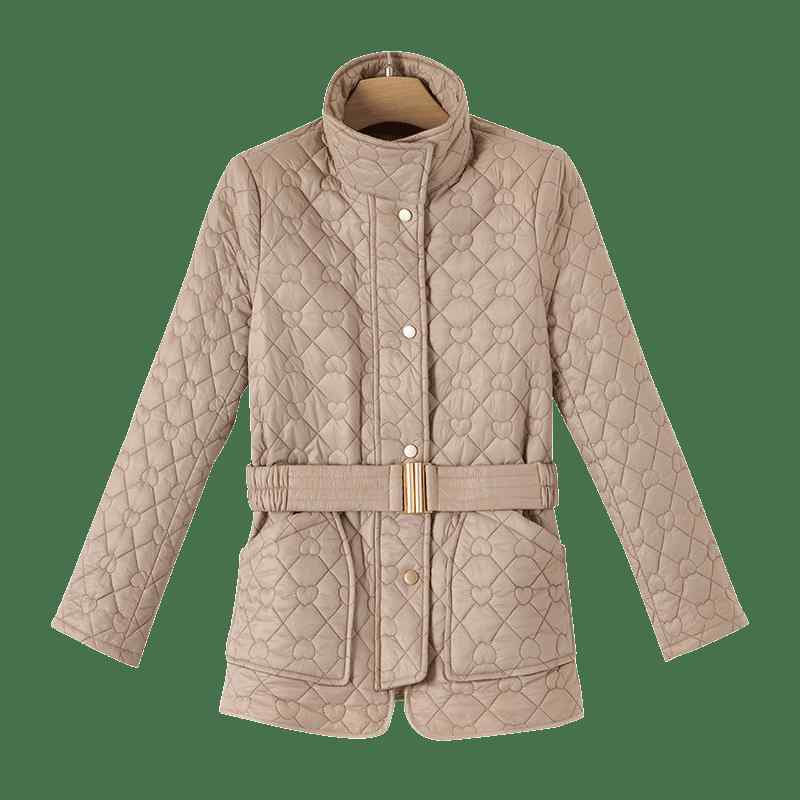 キルティングジャケット レディース おしゃれ 大人 きれいめ ベージュ キルティング スタンドカラー 厚手 シンプル 通勤 冬 カジュアル