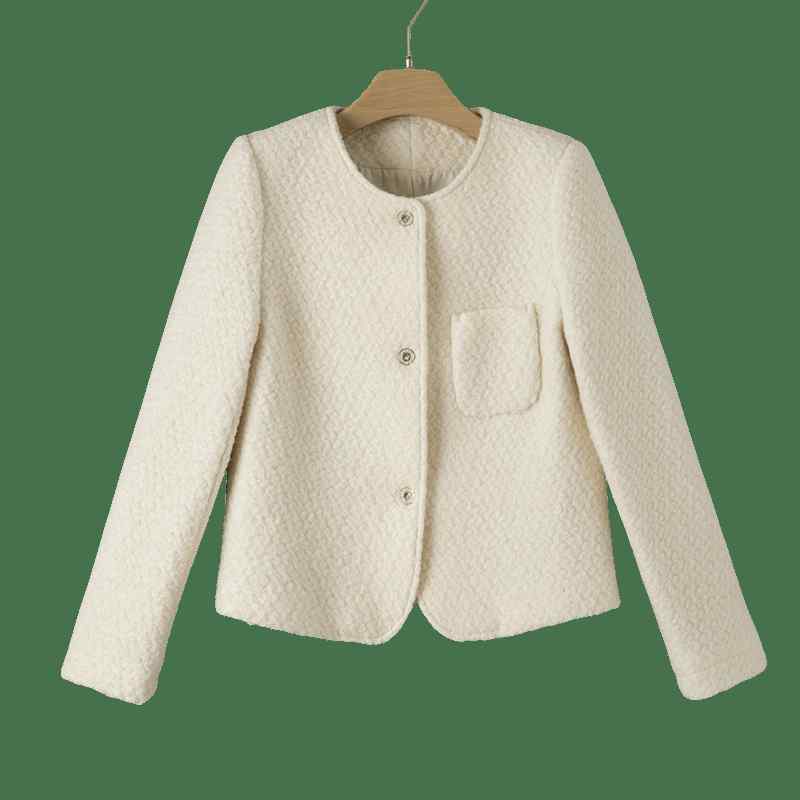 ジャケット レディース おしゃれ 大人 きれいめ 秋 ウール混 シンプル 無地 ショート丈 上品 ベーシック 着回し