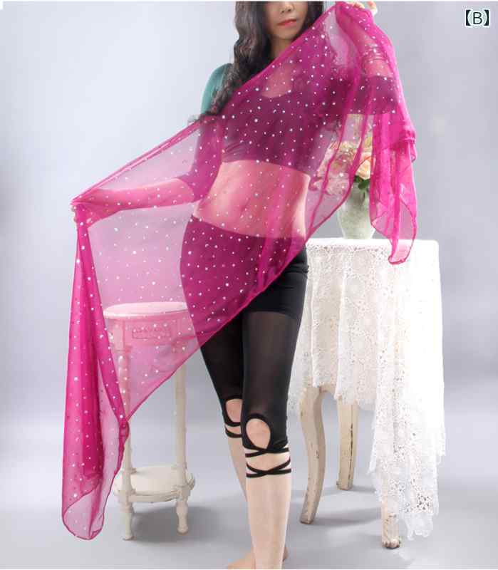 ヒップスカーフ ベリーダンス 腰 レディース おしゃれ 練習用 ロング丈 風 ベリー...