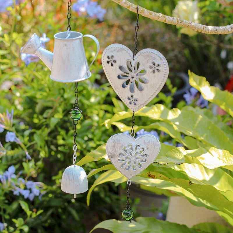 ガーデン オーナメント 北欧 風鈴 屋外 壁 ドア 吊り下げ アクセサリー 玄関 バルコニー 軒下 バー レストラン シンプル おしゃれ ハート型