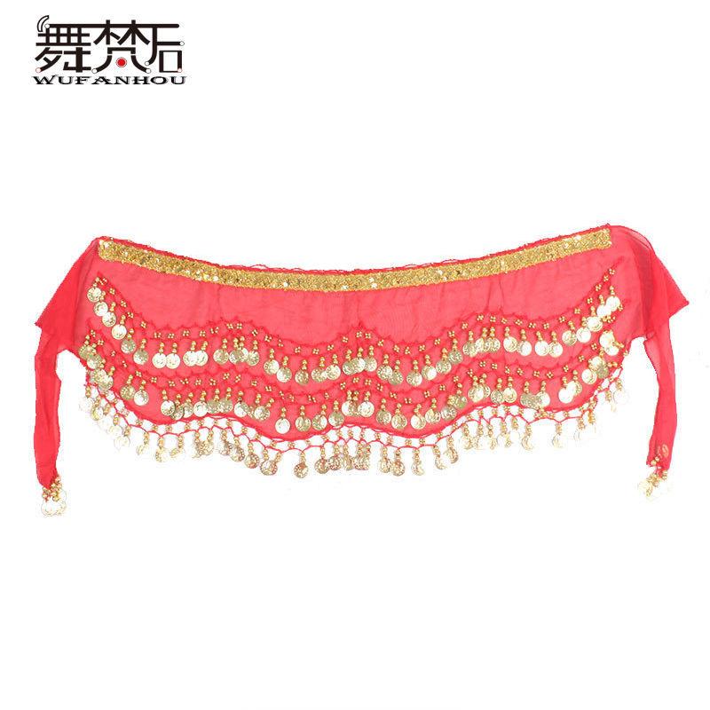 ヒップスカーフ 腰巻き レディース おしゃれ ウエスト ベリーダンス 金縁 コイン フリンジ きらきら 舞台衣装 インド風 ダンス衣装 練習用 発表会 派手 揺...