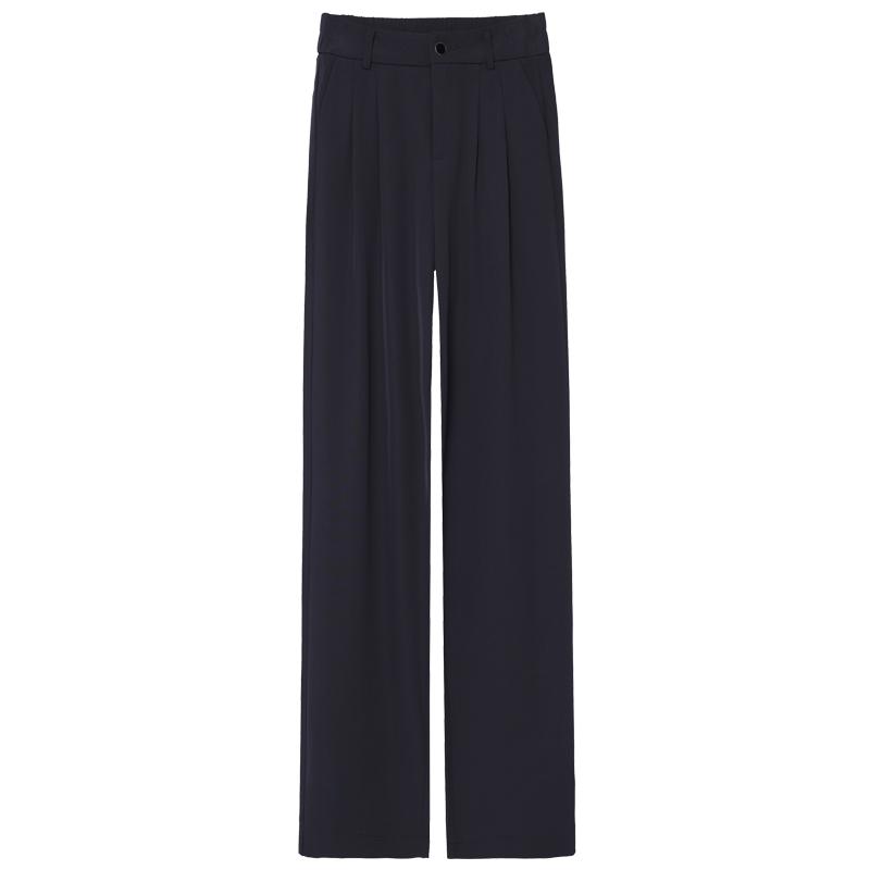 ワイドパンツ レディース おしゃれ 大人 きれいめ ハイウエスト 夏 薄手 ウエストゴム ゆったり スーツ風 ストレート シンプル 体型カバー カジュアル