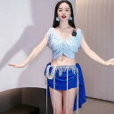 セットアップ レディース おしゃれ ベリーダンス衣装 初心者 ステージ衣装 パフォーマンス フリル スクエアネック フィッシュテールスカート 大きいサイズ ダン...