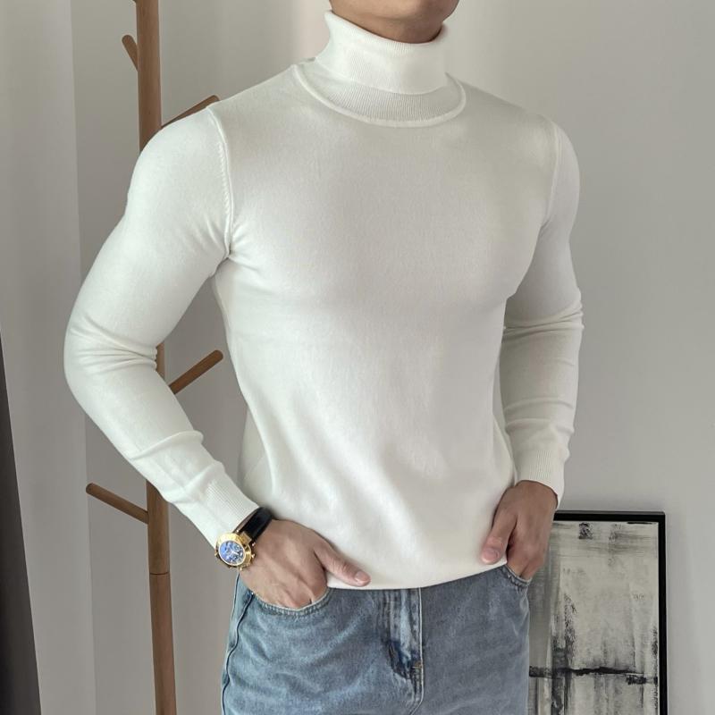 タートルネック ニット メンズ おしゃれ 秋冬 暖かい 韓国 スリム 筋肉 シンプル 長袖 厚手 ニットセーター