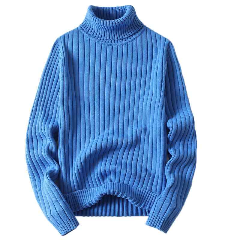 Necked Turtle - ニット メンズ おしゃれ ハイネック リブ 秋冬 シンプル 綿 無地 スリム トップス