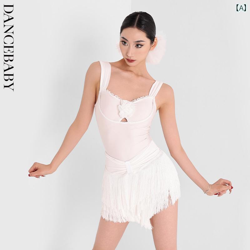 ダンスウェア レディース おしゃれ ラテンダンス キャミソール ワンピース ステージ衣装 シンプル 競技用