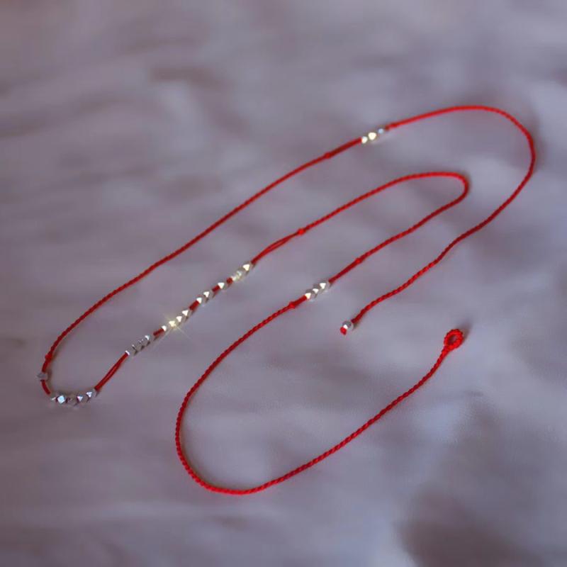 ボディチェーン レディース おしゃれ 赤 紐 きらきら シルバー スリム シンプル アクセサリー