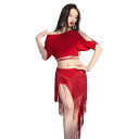 セットアップ レディース おしゃれ ベリーダンス衣装 春夏 タッセル フリンジ 短め スカート 練習用 ダンス パフォーマンス ステージ衣装