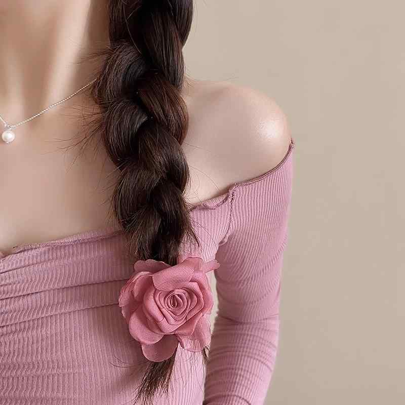 髪飾り 花 レディース 韓国 レトロ アクセサリー ゴム ヘアクリップ 装飾 パフォーマンス ダンス 舞台 ..