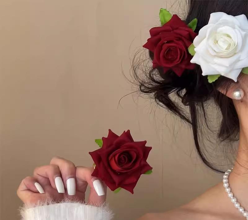 髪飾り 花 レトロ レディース ヘアアクセサリー ダッカールクリップ 装飾 パフォーマンス ダンス 舞台 ..