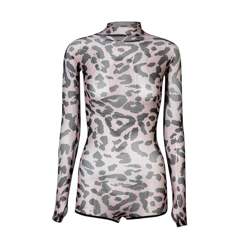 レオタード レディース おしゃれ ヒョウ柄 長袖 メッシュ 大人 ラテン ダンス 練習用 ステージ 衣装 舞踊 トップス