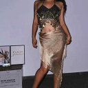 腰チェーン レディース おしゃれ ゴールド 舞台 フリンジ セクシー きらきら ジャズ ダンス へそ出し シースルー スカート