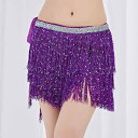 ヒップスカーフ レディース おしゃれ ウエスト ベリーダンス 三層 フリンジ スパンコール 衣装 ステージ 舞台 演出 パフォーマンス アクセサリー きらきら