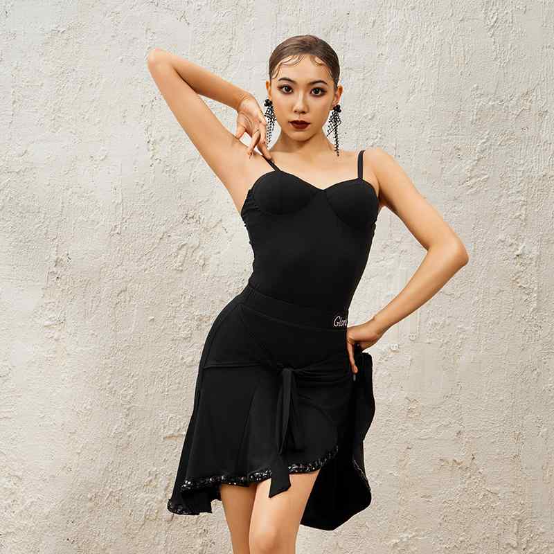 ラテンダンスカート レディース おしゃれ 夏 きらきら 不規則 トレーニング 発表会 衣装