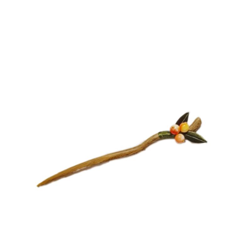 かんざし おしゃれ ヘアアクセサリー 簪 グリーン サンダルウッド 伝統 工芸 果実 モチーフ 和装 中華 チャイナ風 漢服 普段使い