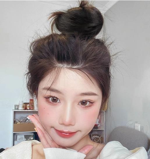 お団子 ウィッグ 秋冬 ヘアアクセサリー ショート 女性 リアル ゴム 黒 茶色 シンプル ナチュラル おしゃれ おでかけ 普段使い まとめ髪 簡単 便利 ストレート