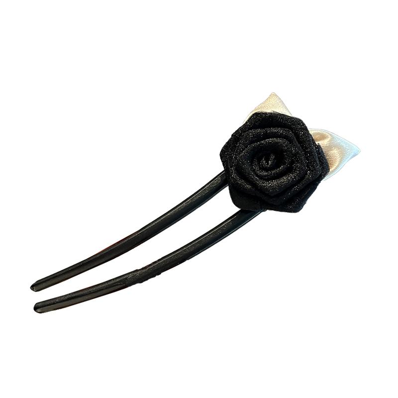かんざし おしゃれ 簪 黒檀 バラ花 バラ モダン シンプル チャイナ風 中国風 ヘアアクセサリー 和装 髪..