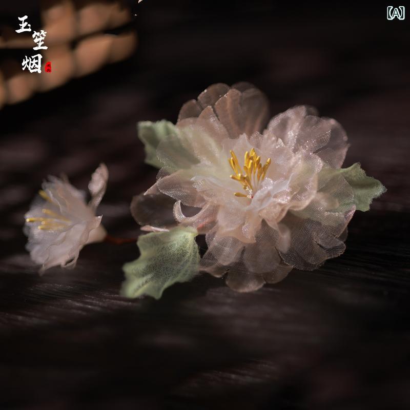 髪飾り レディース 花モチーフ 芙蓉 ヘアアクセサリー 簪 春 古風 中華風 コスプレ 和装 浴衣