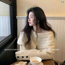 ニット レディース おしゃれ オフショルダー アシンメトリー フラットカラー 秋冬 上品 トップス 長袖