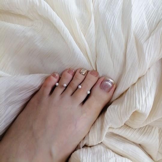 足指 リング シルバー 女性 韓国 パール シンプル ナチュラル おしゃれ おでかけ 普段使い カジュアル アクセサリー オープン