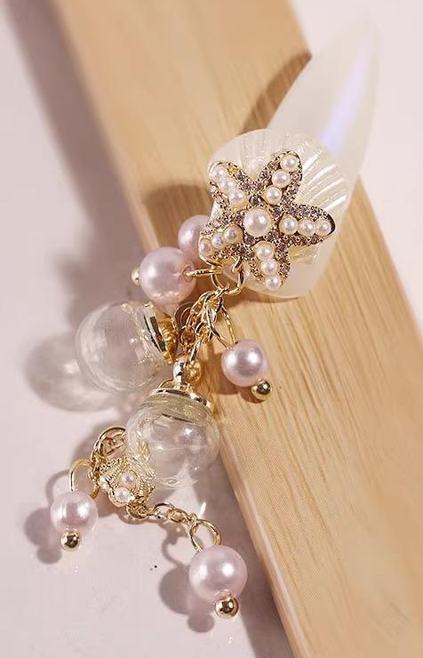 ネイル パーツ ビジュー キラキラ ストーン チェーン パール DIY材料 3D デコレーション アクセサリー ..