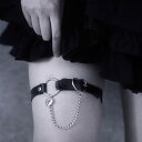 脚用アクセサリー 暗黒系 サブカル 欲 太もも用 チェーン ブラック ハンドメイド 小熊風 レディース おしゃれ アクセサリー