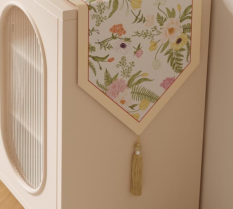 テーブル センター ランナー レトロ 綿麻 クロス 三角 タッセル サイドボード キャビネット デコレーシ..