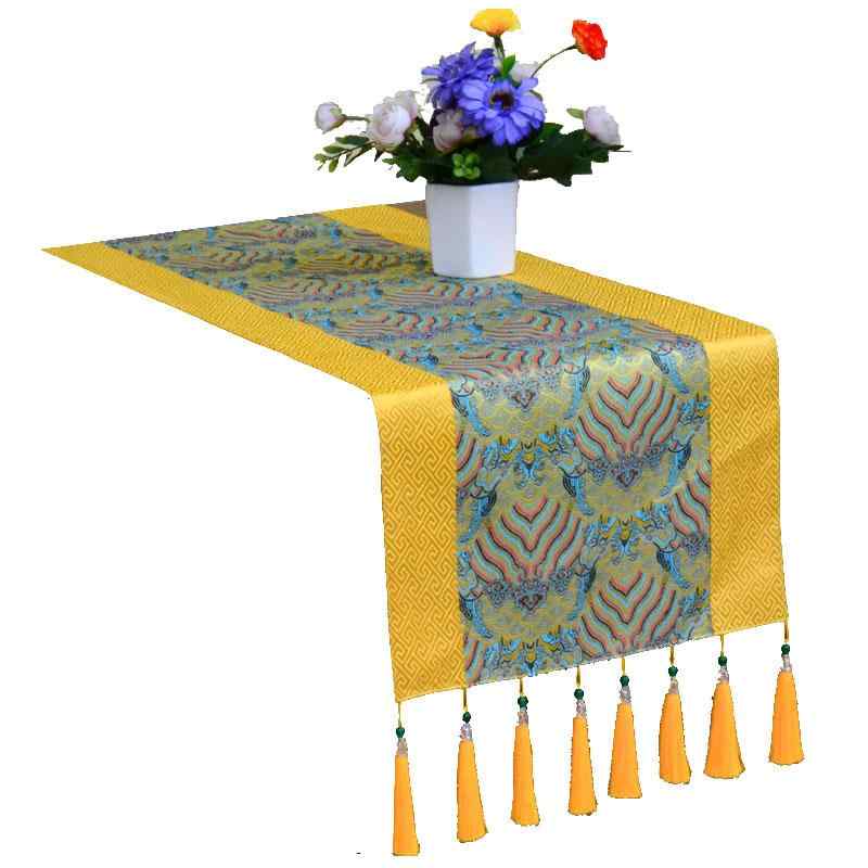 テーブル センター ランナー ネパール風 エスニック調 スクエア タッセル クロス 仏教 寺院 キャビネッ..