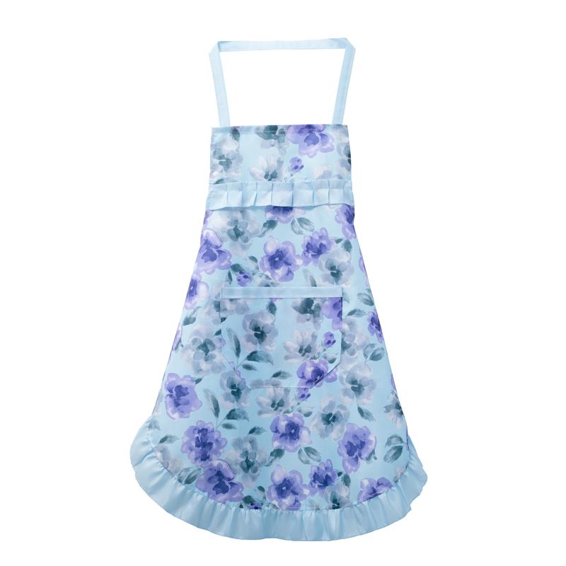 エプロン レディース おしゃれ プレゼント 夏 薄手 花柄 水墨画風 中華風 通気性 キッチン 仕事用 防汚..