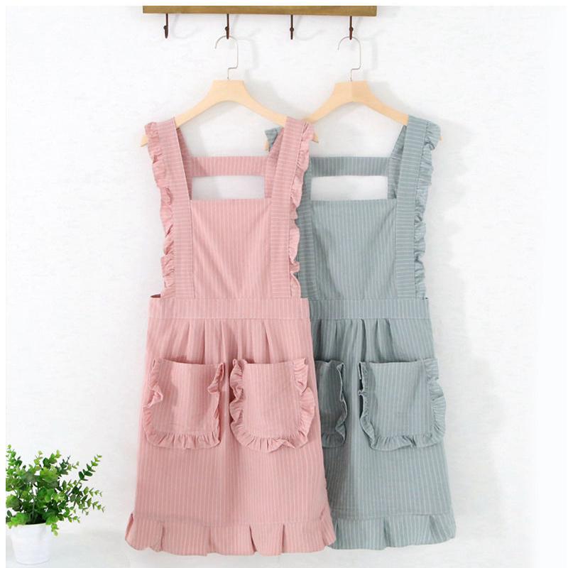 エプロン プリンセス 夏 薄手 布 綿麻 防水 防油 可愛い フリル レディース おしゃれ プレゼント