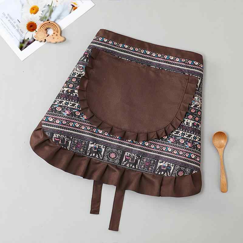 エプロン レディース おしゃれ プレゼント ハーフ かわいい 韓国 夏 薄手 綿 防油 キッチン 家庭用 飲食店専用