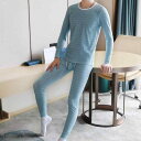 インナー メンズ 肌着 快適 冬 薄手 ピタッと スリム 長袖 長ズボン セットアップ 綿 あったか 韓国 学生 シンプル ルームウェア