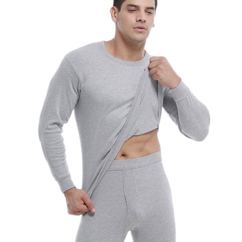 インナー メンズ 肌着 快適 長袖 ラウンドネック 薄手 綿 秋冬 暖かい セットアップ