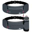 ウエストポーチ ランニング 携帯電話 バッグ レディース アウトドア フィットネス 多機能 ウォーターボトル スポーツ ベルト ジッパー バックル イヤホン 黒...