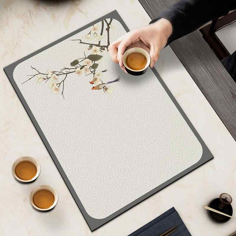テーブルマット 吸水 茶席 中華風 花柄 茶道 茶垫 コースター おしゃれ 来客 食卓 座敷 隔熱 春夏