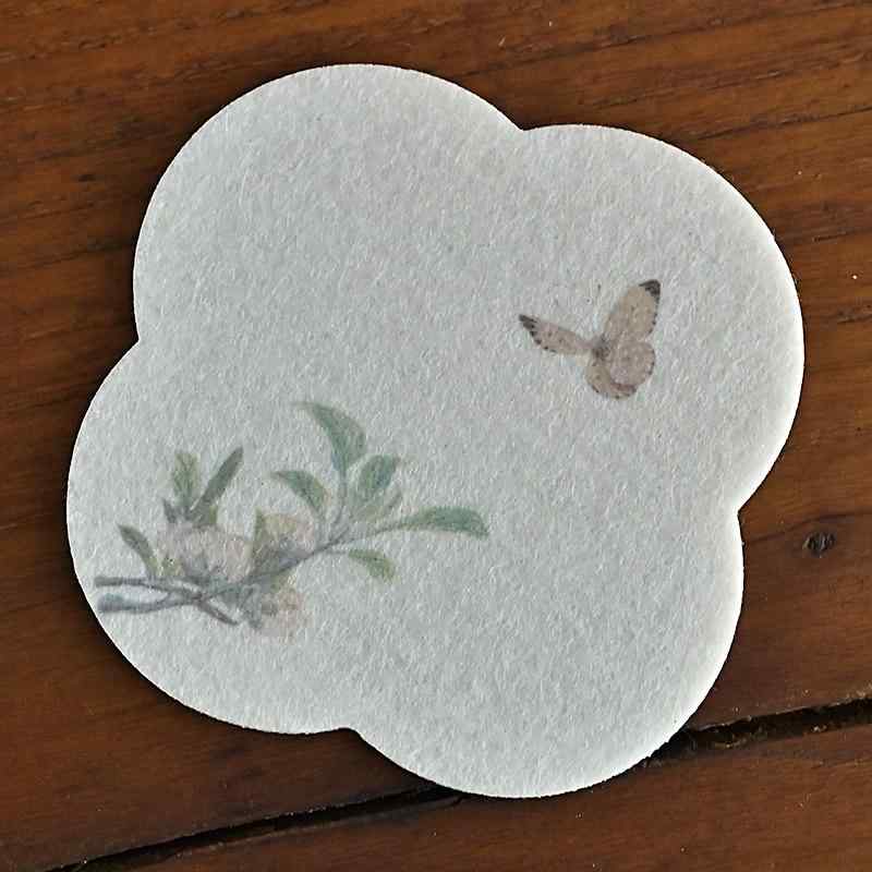コースター おしゃれ 来客 中国風 宋画 モチーフ 鳥 花 鎖空 毛フェルト 吸水 茶器用 隔熱 ティーアクセサリー