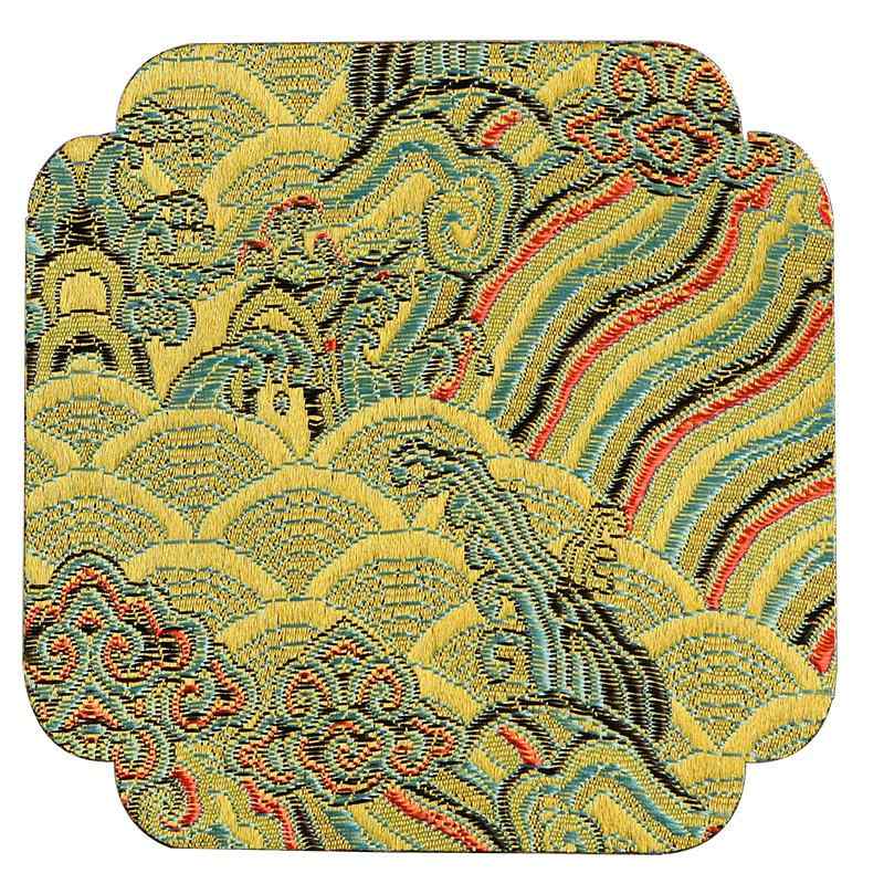 コースター おしゃれ 来客 中華風 ジャカード 和柄 六角形 丸型 方形 綿 麻 防水 耐熱 茶道 伝統 工芸