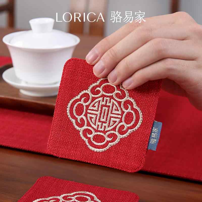 コースター おしゃれ 来客 中国風 レッド 花柄 テーブル 新年 キッチン ダイニング 装飾 インテリア か..
