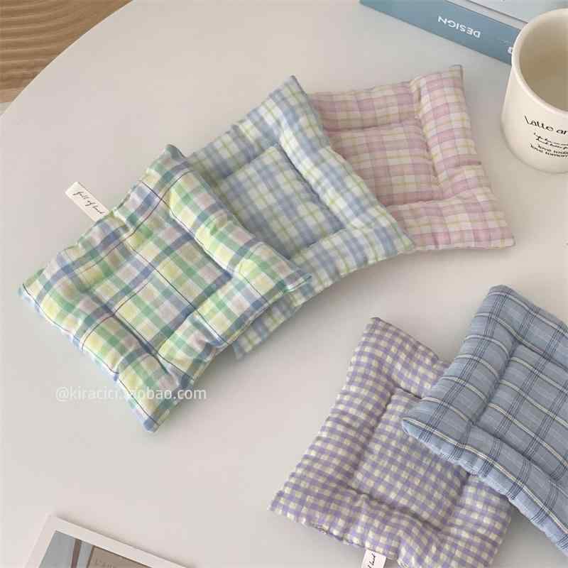 コースター おしゃれ 来客 格子柄 チェック チェック キルティング 吸水 厚手 北欧風 撮影小物 テーブル デコレーション インテリア アイテム