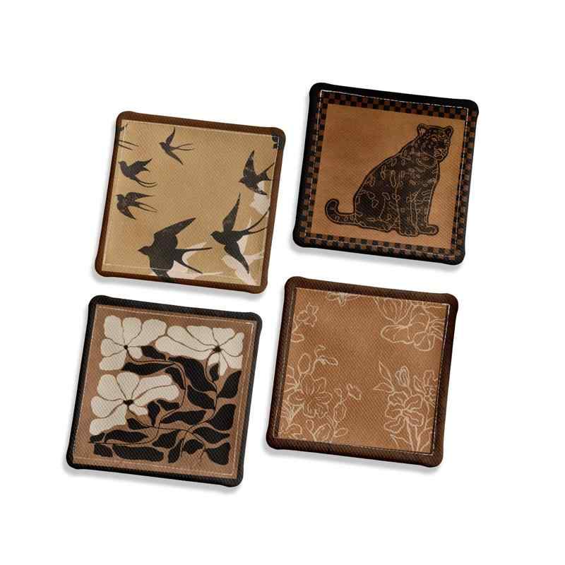 コースター おしゃれ 来客 ヴィンテージ風 レトロ 吸水 速乾 アート 布製 滑り止め インテリア 隔熱 かわいい