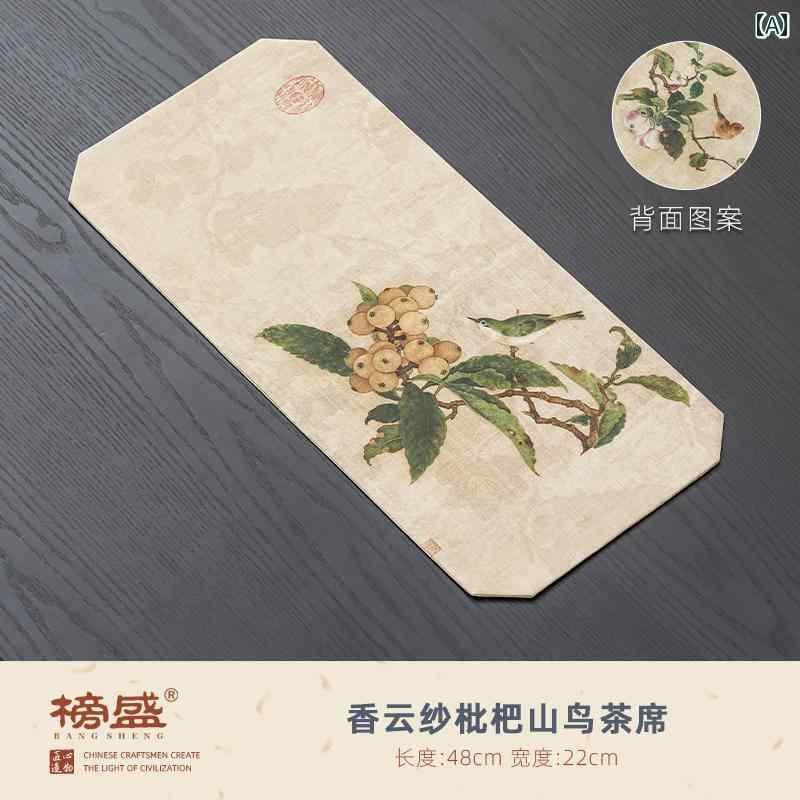 茶席 中華風 布製 手作 茶道 テーブルマット テーブルクロス 花柄 茶器 コースター おしゃれ 来客 禅スタイル エレガント インテリア装飾