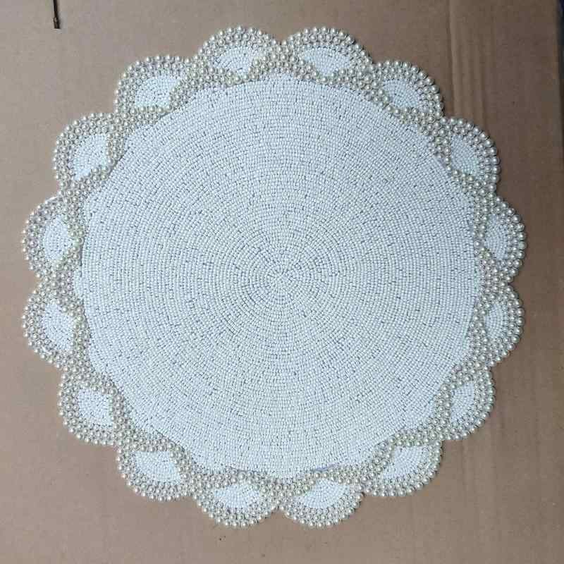 花瓶敷き おしゃれ ランチョンマット 丸型 刺繍 洗える テーブルマット 北欧風 マット コースター 家庭用 食卓