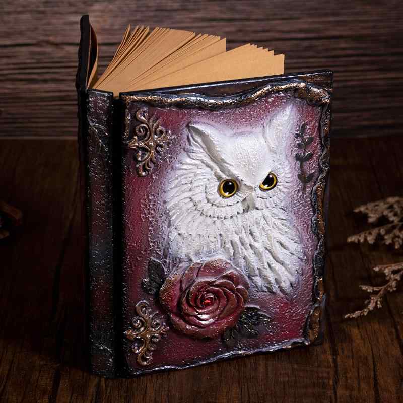 楽天フロントップ楽天市場店ノート おしゃれ アンティーク調 エンボス加工 フクロウ グッズ 立体的 花 ラインストーン 誕生日 プレゼント 女の子 ドリームキャッチャー キラキラ 赤 白