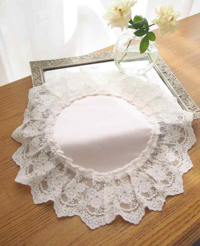 花瓶敷き おしゃれ テーブルマット ピンク レース 装飾 多用途 ライト ティーポット カップ 防キズ