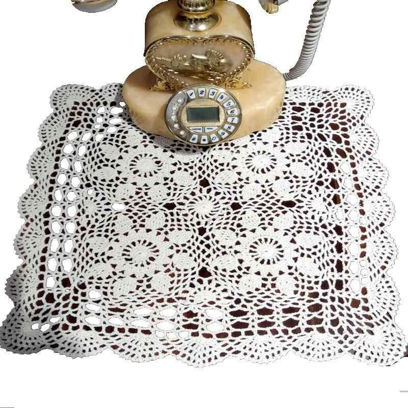 テーブルクロス 綿 手作り かぎ針編み レース 透かし 防塵 インテリア 多用途 カバー