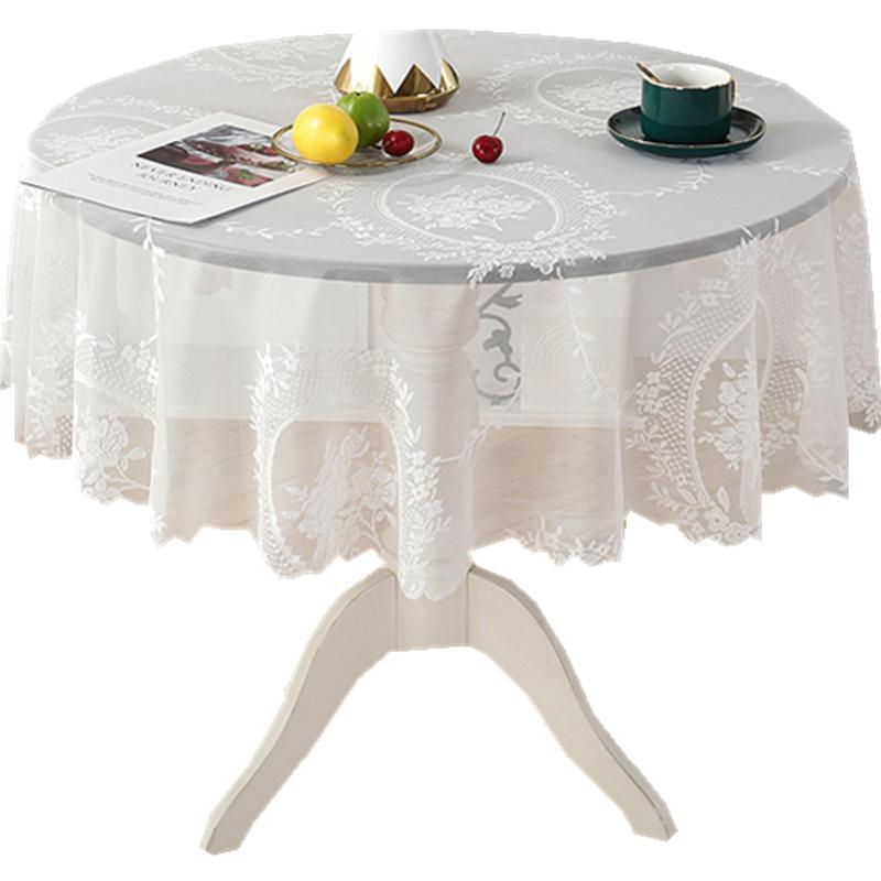 テーブルクロス 丸型 レース 白 刺繍 欧風 透かし 編み込み 軽やか おしゃれ ギフト インテリア リビング ダイニング 美容室